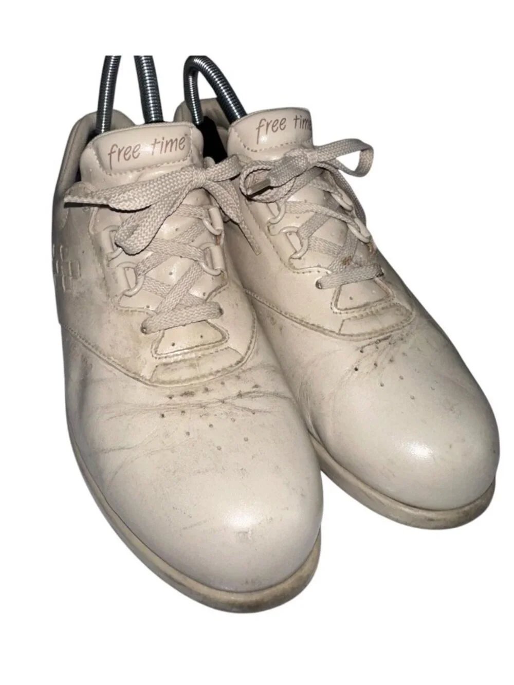 SAS Shoes Women's 8.5 S Free Time Leather Lace Up Walking Sneakers Bone Beige